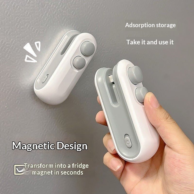 Mini 2-in-1 USB Heat Sealer & Bag Cutter for Snacks