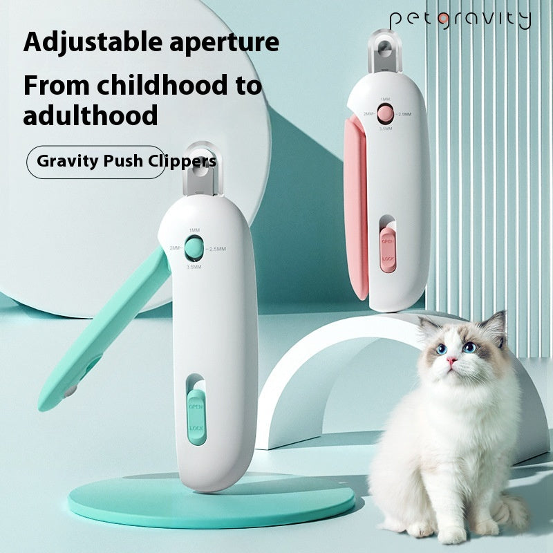 Safe Pet Nail Clipper with Gravity Push – Cat & Small Dog Trimmer