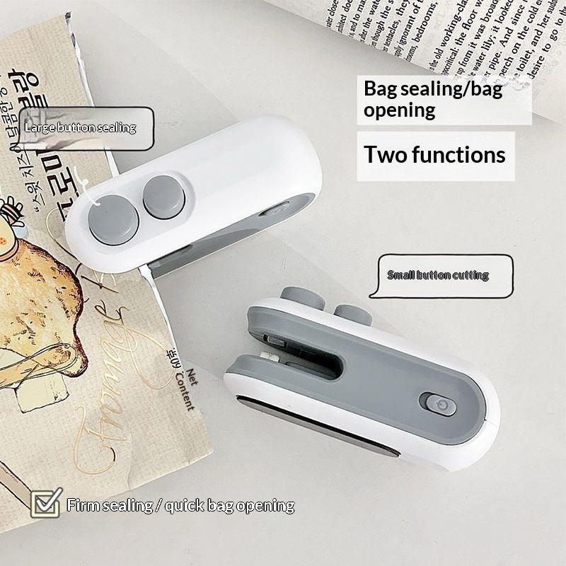 Mini 2-in-1 USB Heat Sealer & Bag Cutter for Snacks