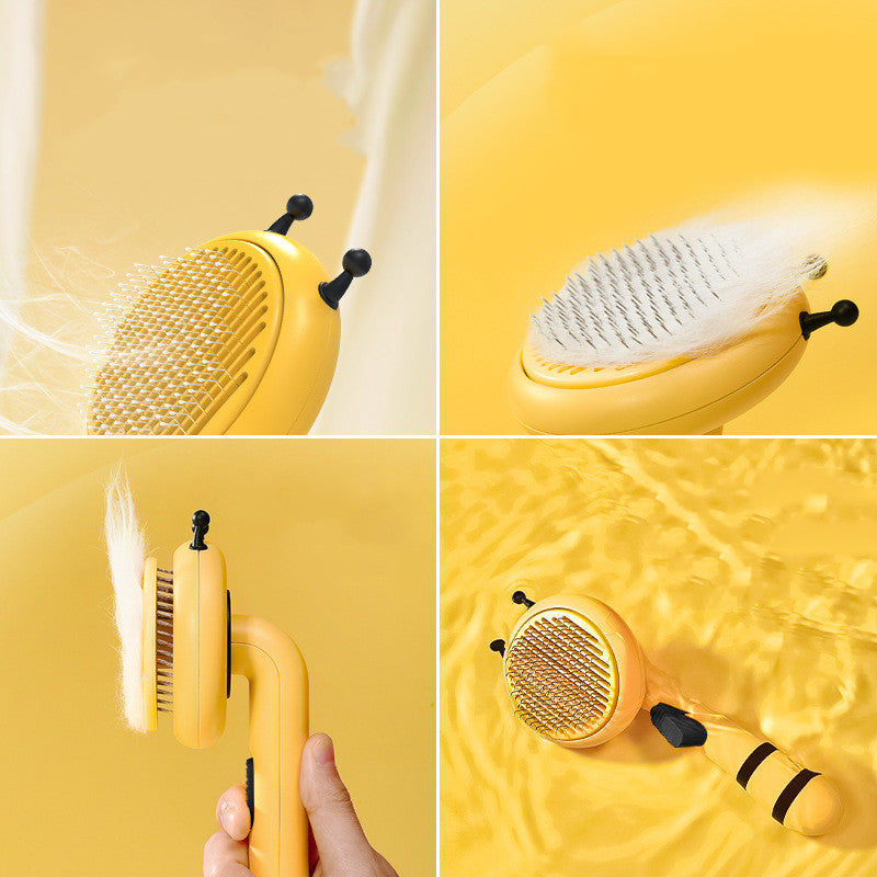 Stress-Free Cat Grooming Brush – Gentle Bee-Shaped Deshedding Comb